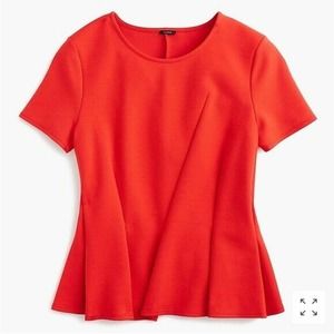 J Crew Asymmetrical Pleated Short Sleeve Shirt Top